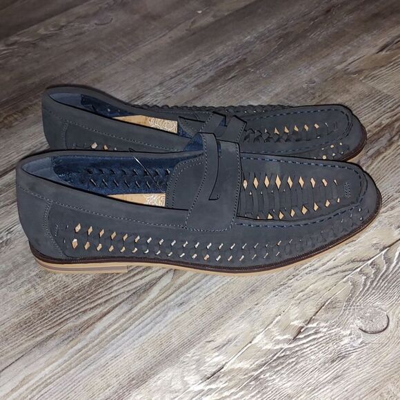 Topman navy weave morgan saddle loafers Sz 9 NWT - Picture 5 of 7